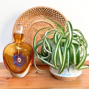 Vintage Art Deco Murano Sommerso style blown glass perfume bottle